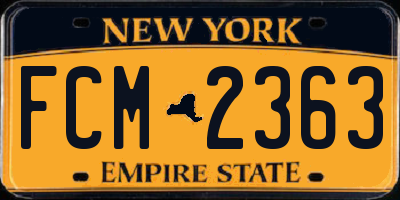 NY license plate FCM2363