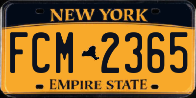 NY license plate FCM2365