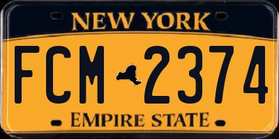 NY license plate FCM2374
