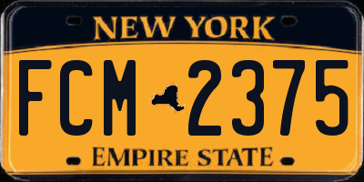 NY license plate FCM2375