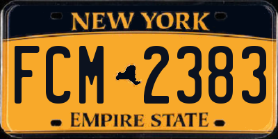 NY license plate FCM2383