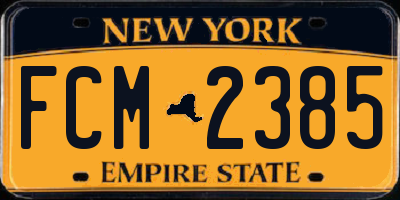 NY license plate FCM2385