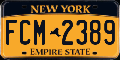 NY license plate FCM2389