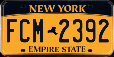 NY license plate FCM2392