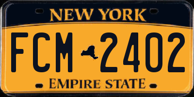 NY license plate FCM2402