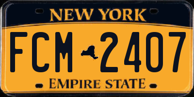 NY license plate FCM2407