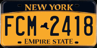 NY license plate FCM2418