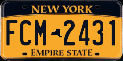 NY license plate FCM2431