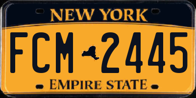 NY license plate FCM2445