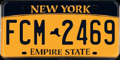 NY license plate FCM2469