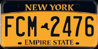 NY license plate FCM2476