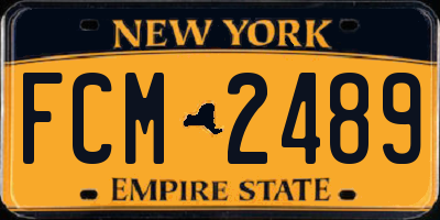 NY license plate FCM2489