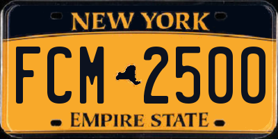 NY license plate FCM2500