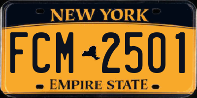 NY license plate FCM2501