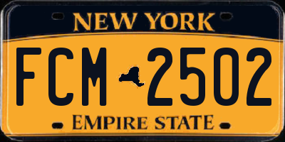 NY license plate FCM2502