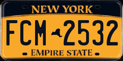 NY license plate FCM2532