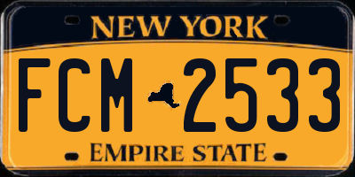 NY license plate FCM2533