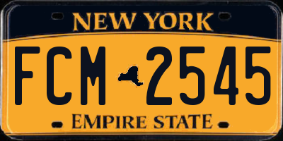 NY license plate FCM2545