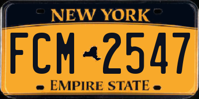 NY license plate FCM2547