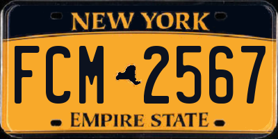 NY license plate FCM2567