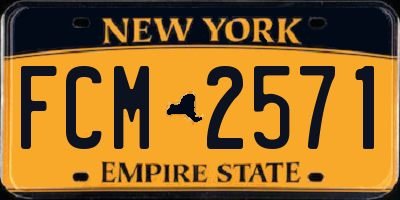 NY license plate FCM2571