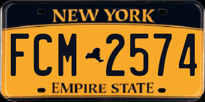 NY license plate FCM2574
