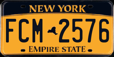 NY license plate FCM2576