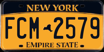 NY license plate FCM2579