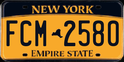 NY license plate FCM2580