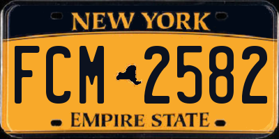 NY license plate FCM2582