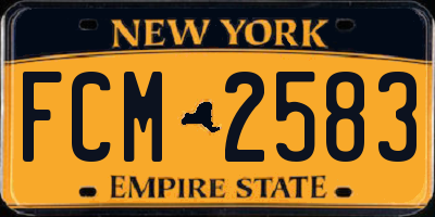NY license plate FCM2583