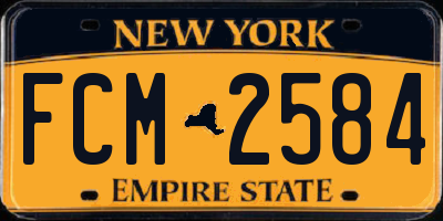 NY license plate FCM2584