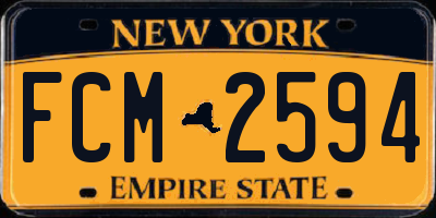 NY license plate FCM2594