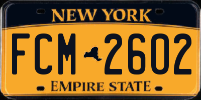 NY license plate FCM2602