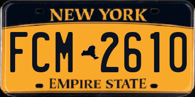 NY license plate FCM2610