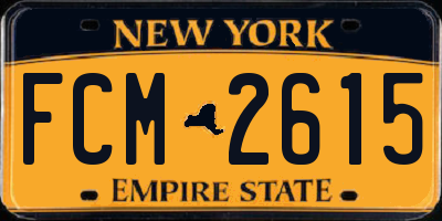 NY license plate FCM2615