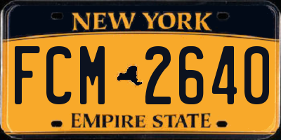 NY license plate FCM2640