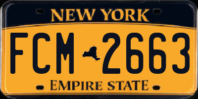 NY license plate FCM2663