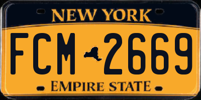 NY license plate FCM2669