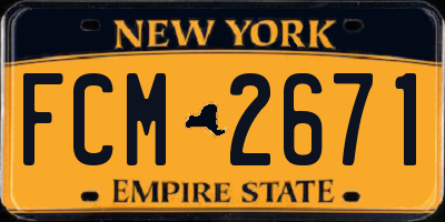 NY license plate FCM2671