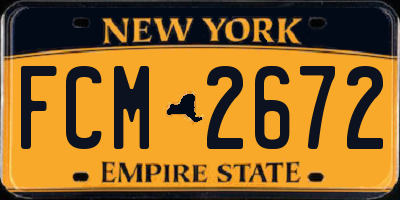 NY license plate FCM2672