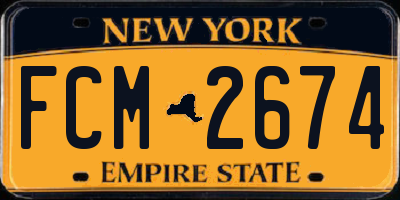 NY license plate FCM2674