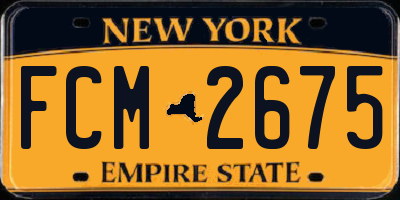 NY license plate FCM2675