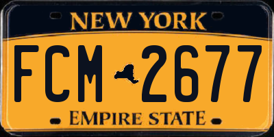 NY license plate FCM2677