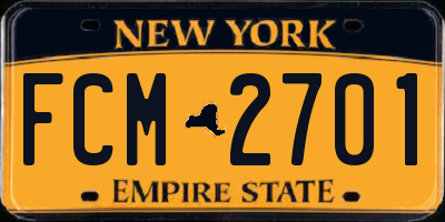 NY license plate FCM2701