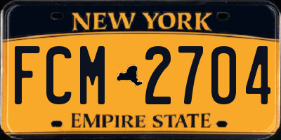 NY license plate FCM2704