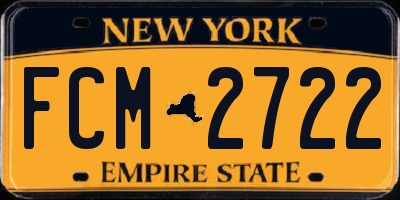 NY license plate FCM2722