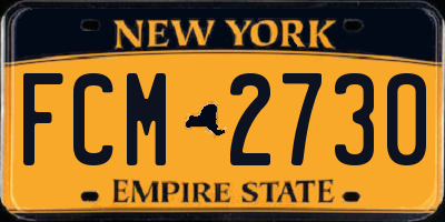 NY license plate FCM2730