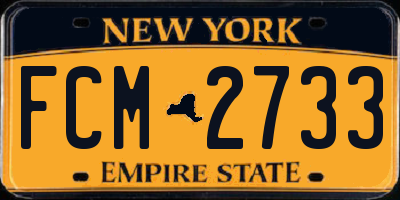 NY license plate FCM2733
