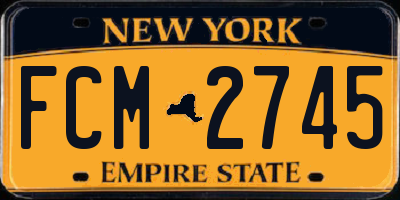 NY license plate FCM2745
